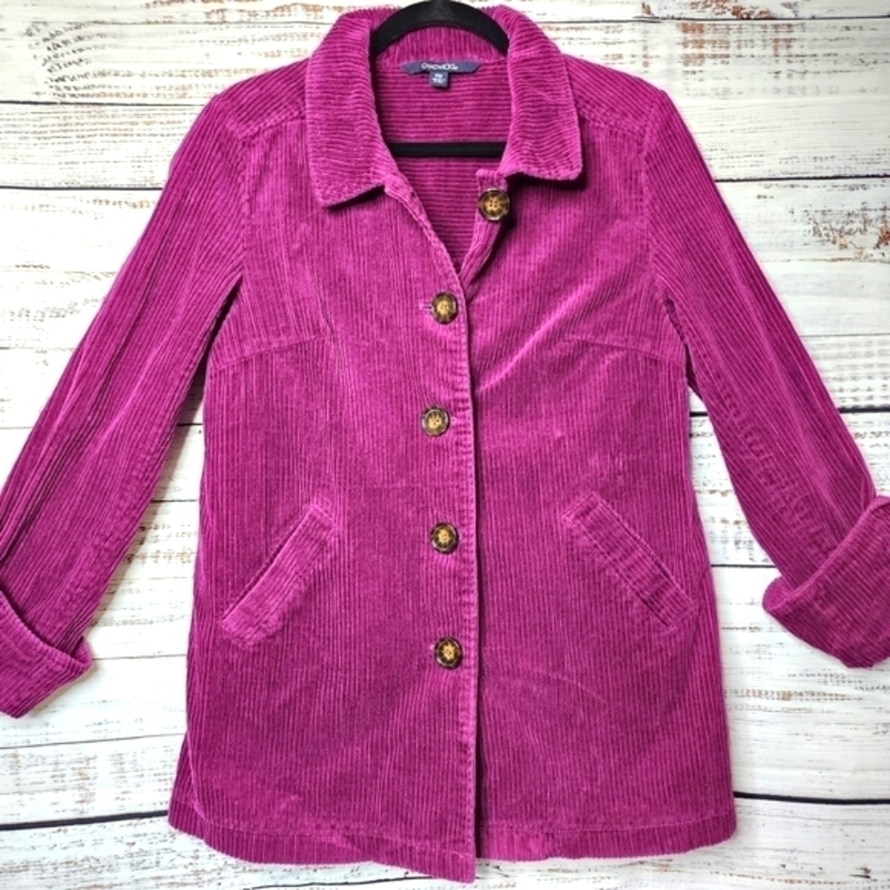 CHADWICKS VINTAGE HOT PINK SIZE M PETITE CORDUROY BLAZER JACKET COAT WOMEN'S - Picture 4 of 17